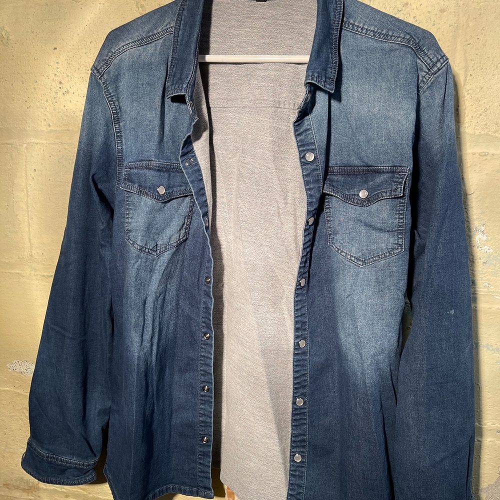 Men’s denim button down